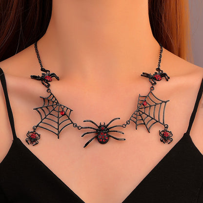 Halloween Spider And Spider Web Necklace - treasure supply