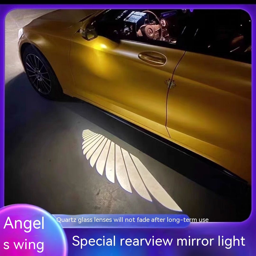 Car Rearview Mirror Courtesy Lamp Angel Wings - treasure supply