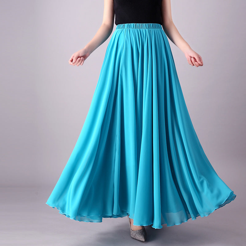 Women Chiffon Long-length Skirt - treasure supply