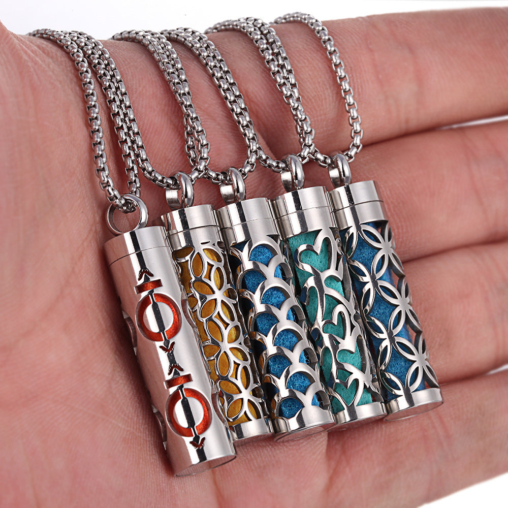 Aromatherapy Pendant Perfume Bottle Titanium Steel