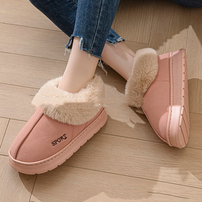 Men Women Cotton Home Plush Thick Slippers