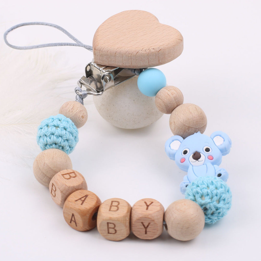 Baby Products Soothing Beech Wood Mouth Chain Clip - treasure supply