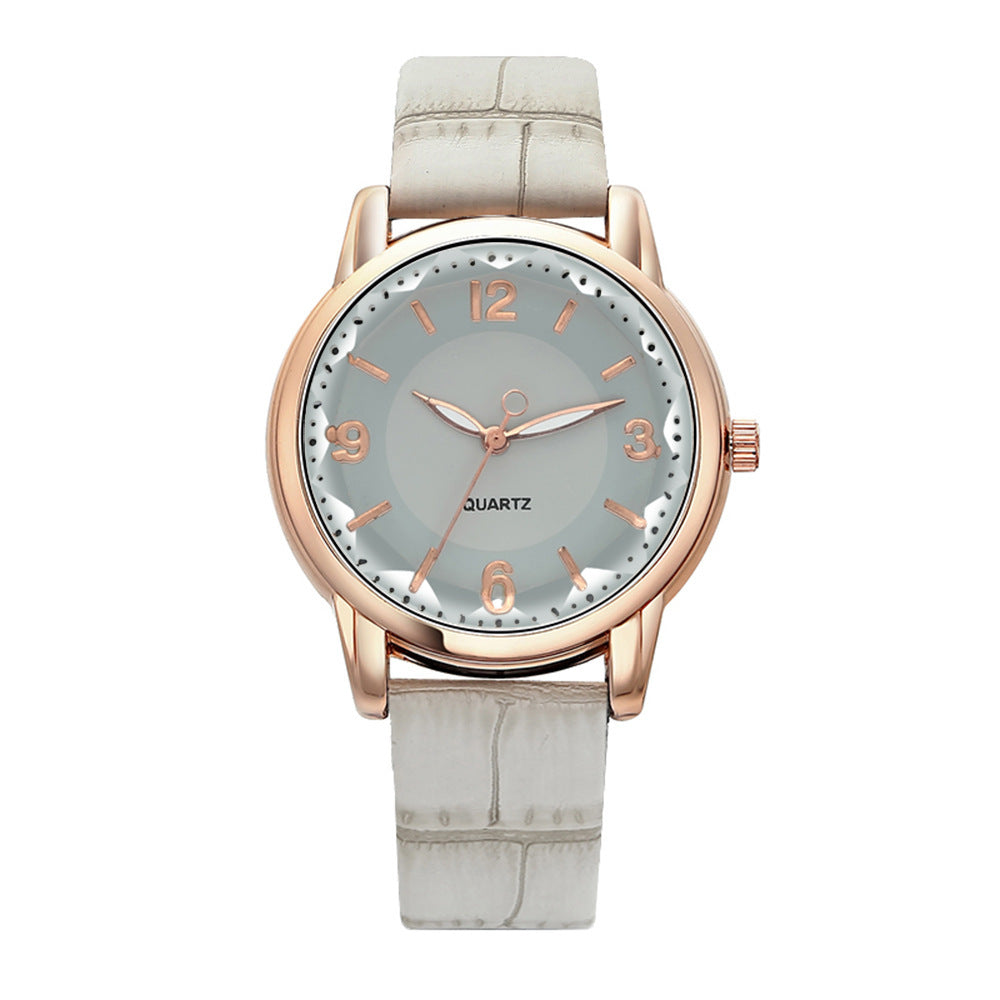 Women's Two-tone Dial Belt Quartz Watch - treasure supply