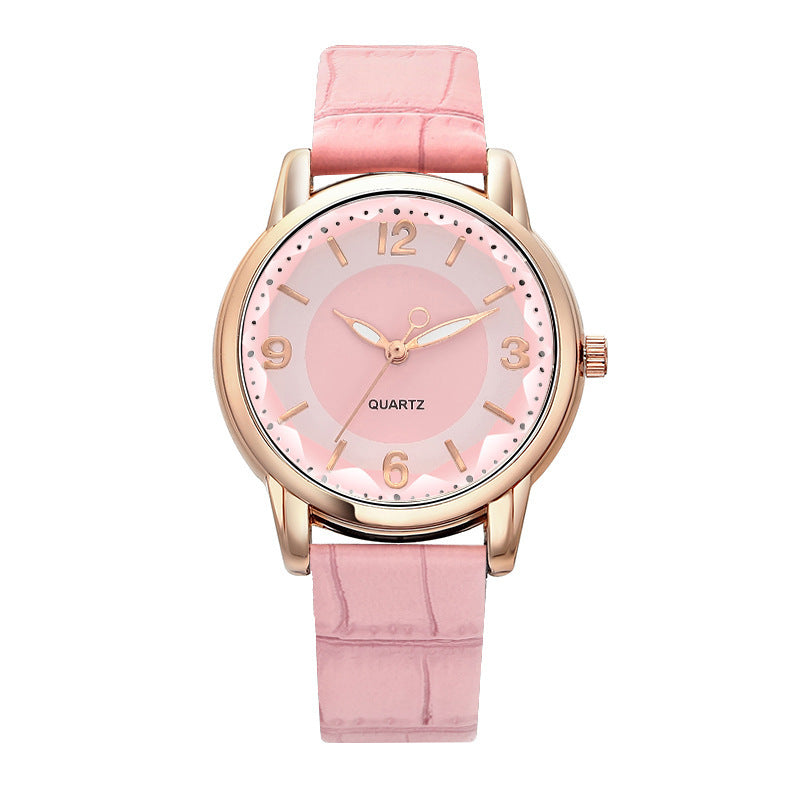 Women's Two-tone Dial Belt Quartz Watch - treasure supply