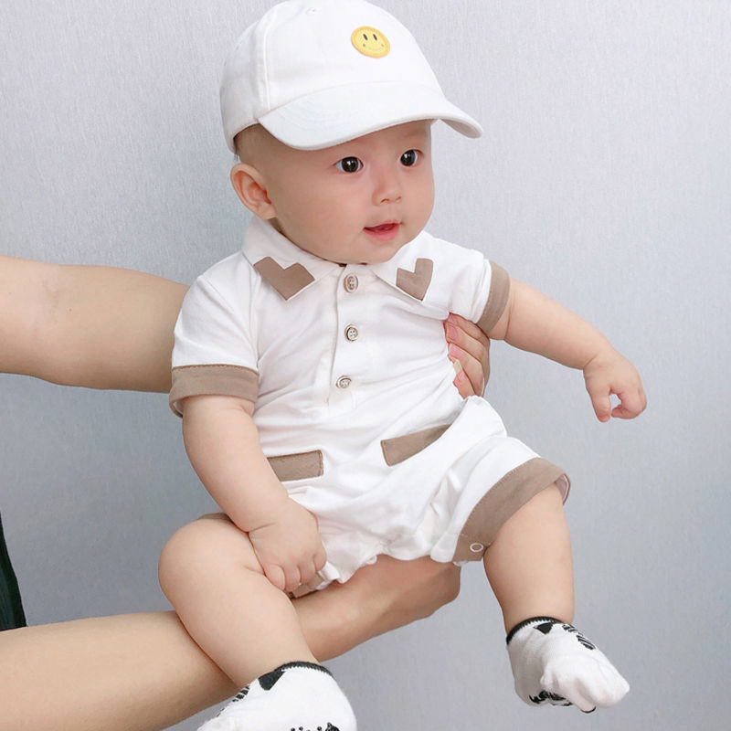 Newborn Baby Summer Jumpsuit Cotton Half Sleeve Romper - treasure suppply