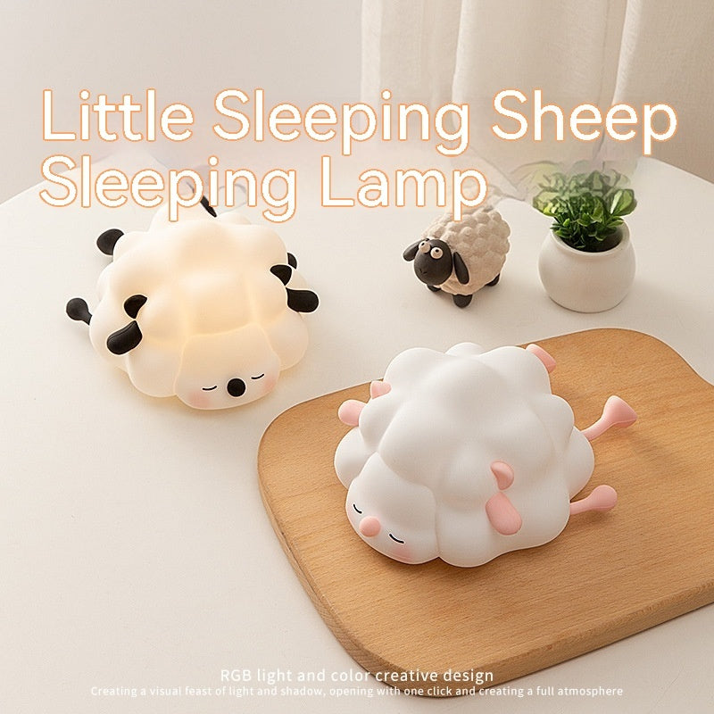 Silicone Sheep Cartoon Bedroom Lamp Rechargeable