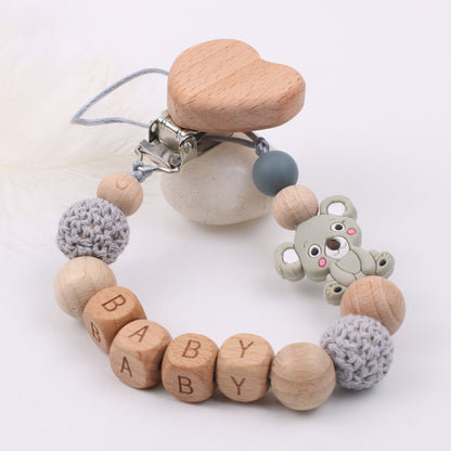 Baby Products Soothing Beech Wood Mouth Chain Clip - treasure supply