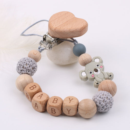 Baby Products Soothing Beech Wood Mouth Chain Clip - treasure supply