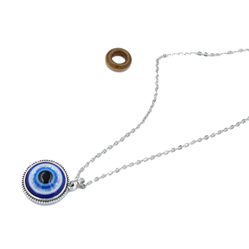 Evil Eye Blue Necklace Sterling Silver 925