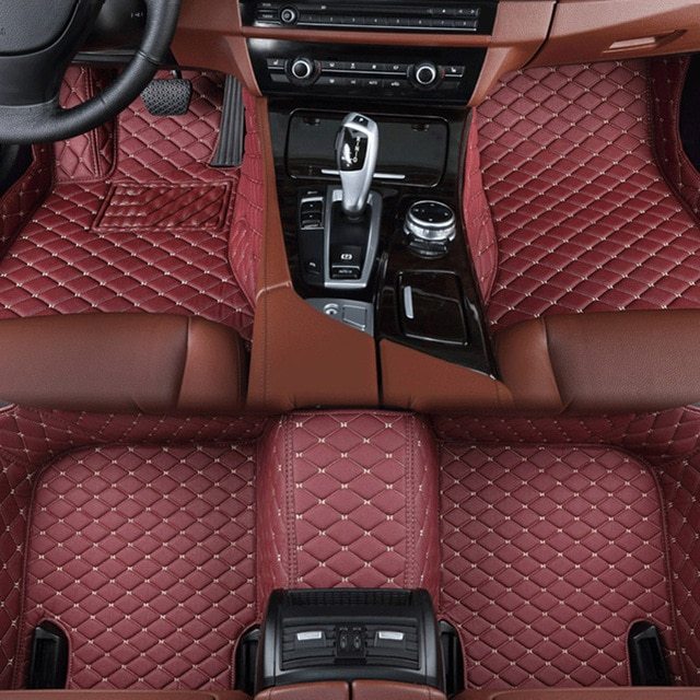 Fully Surrounded Car Leather Floor Mat All Weather Protection