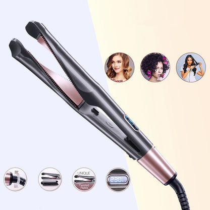 Ceramic 2 In 1 Hair Straightener And Curler For All Hair Types - treasure supply