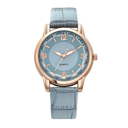 Women's Two-tone Dial Belt Quartz Watch - treasure supply