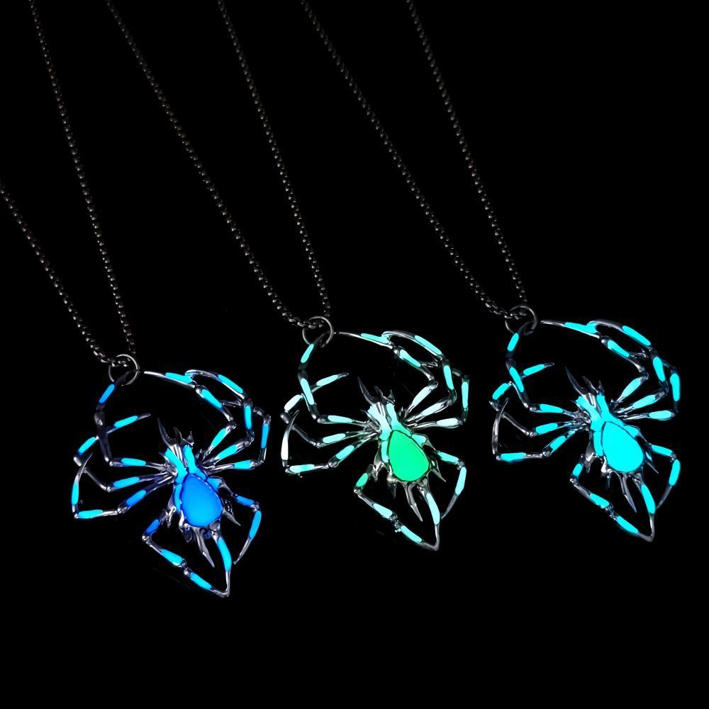 Halloween Glowing Night Fluorescence Spider Necklace - treasure supply