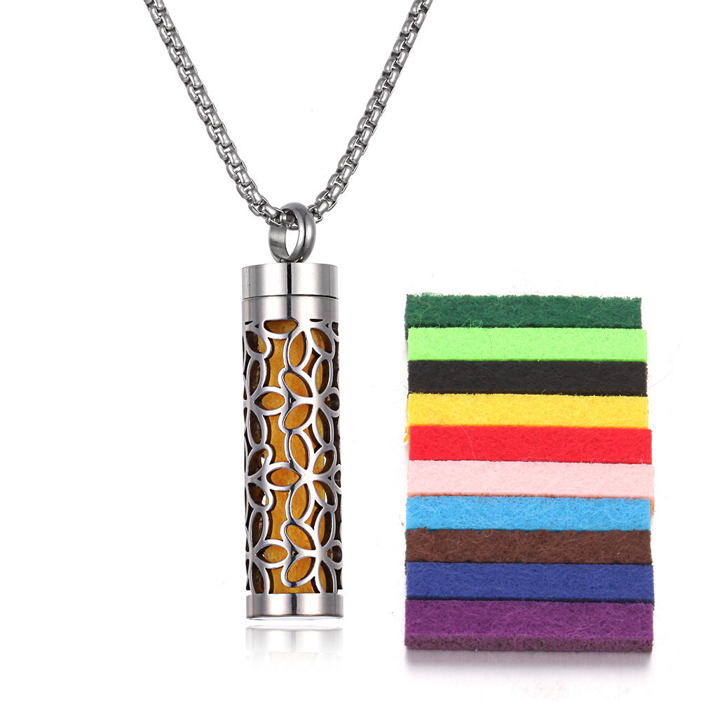 Aromatherapy Pendant Perfume Bottle Titanium Steel - treasure supply