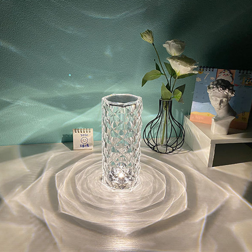 Crystal Lamp USB Table Bedroom Touch Dimming Atmosphere Diamond Night Light - Treasure Supply