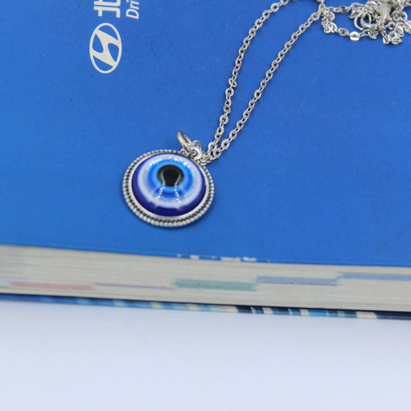 Evil Eye Blue Necklace Sterling Silver 925