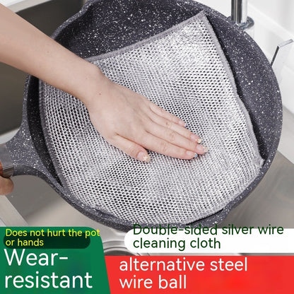 Steel Wire Ball Cloth Kitchen Cleaning Dishcloth - treasure supply