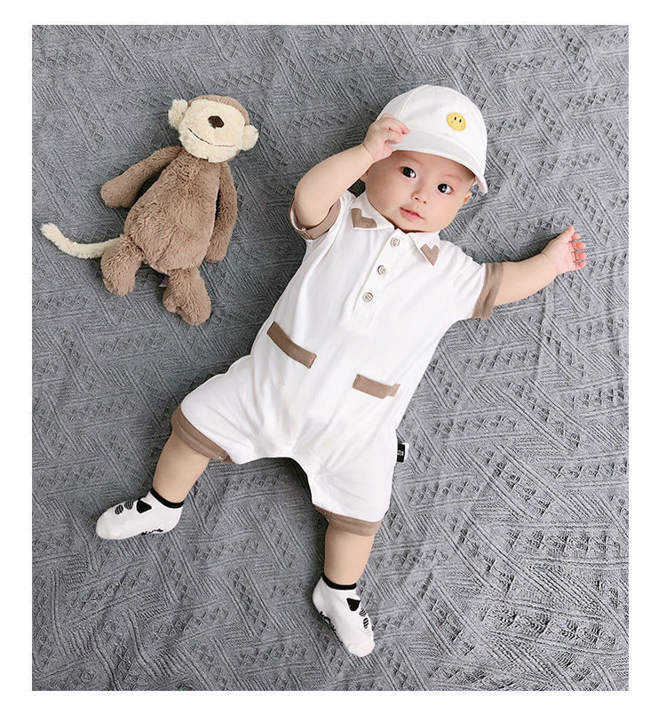 Newborn Baby Summer Jumpsuit Cotton Half Sleeve Romper - treasure suppply