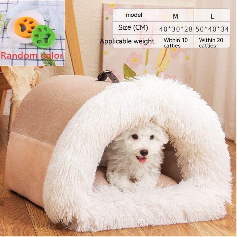 Portable Pet Nest Moisture-proof Long Fur Cat Nest