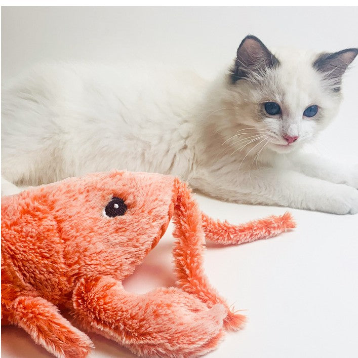 Pet Toys Electric Jumping Shrimp USB Charging Simulation Lobster Funny Cat Plush Pets Toy - Treasure Supply 