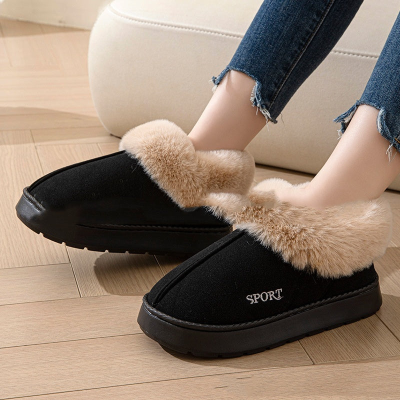 Men Women Cotton Home Plush Thick Slippers