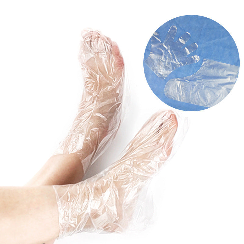 100 Pcs Disposable Sock Foot Mask Cover Plastic - TREASURE SUPPLY