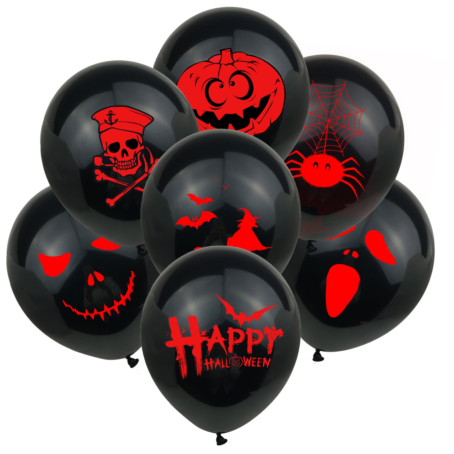 12 Inch 10xHalloween Latex Balloon Party Decoration - treasure supply