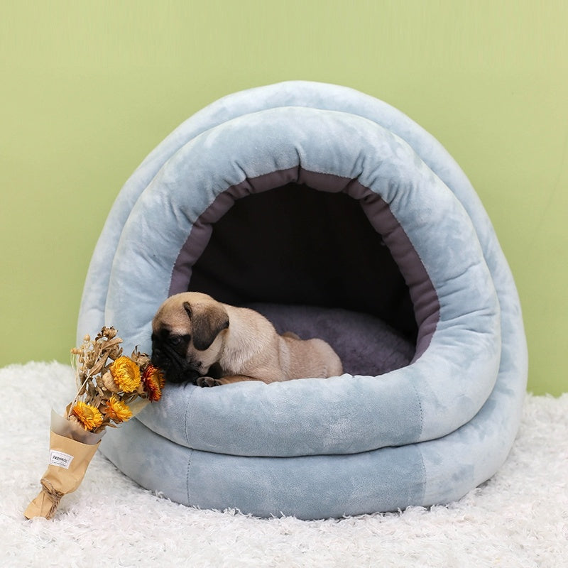 Pet Cat Dog Sleeping Bed House Fluffy Cave Soft Warm