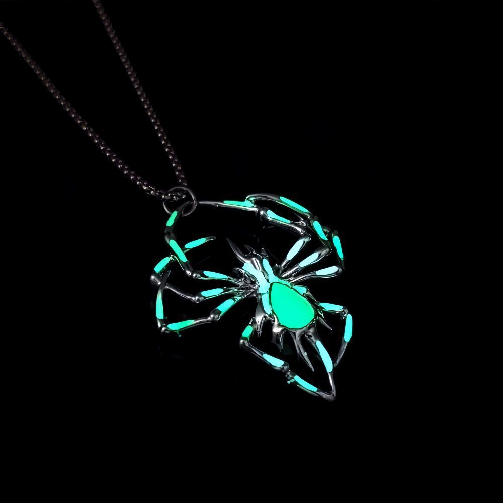 Halloween Glowing Night Fluorescence Spider Necklace - treasure supply