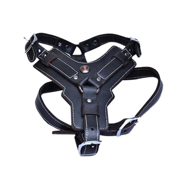 Genuine Leather Dog Harness - treasure supply