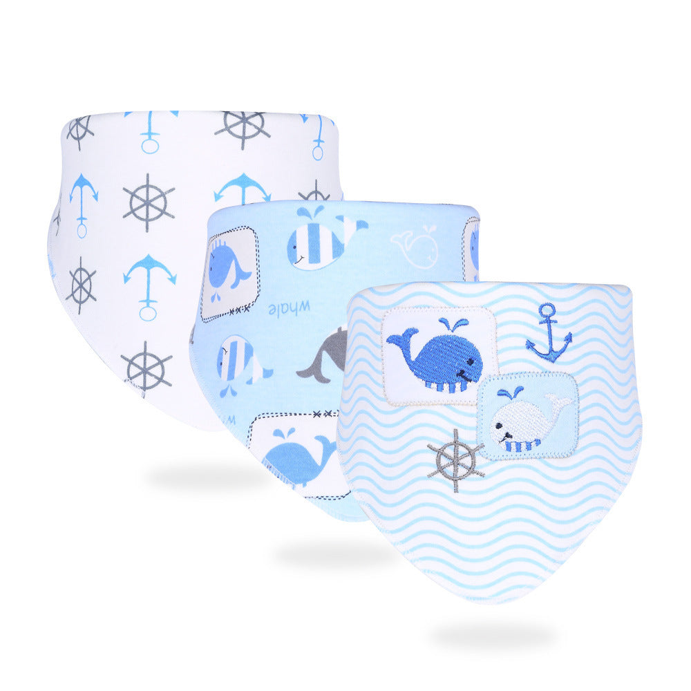 Simple Printed Baby Products Cotton Saliva Towel - treasure supply