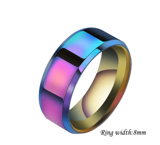 6mm/8mm Men And Women Stainless Steel Couple Rings Band - treasure supply