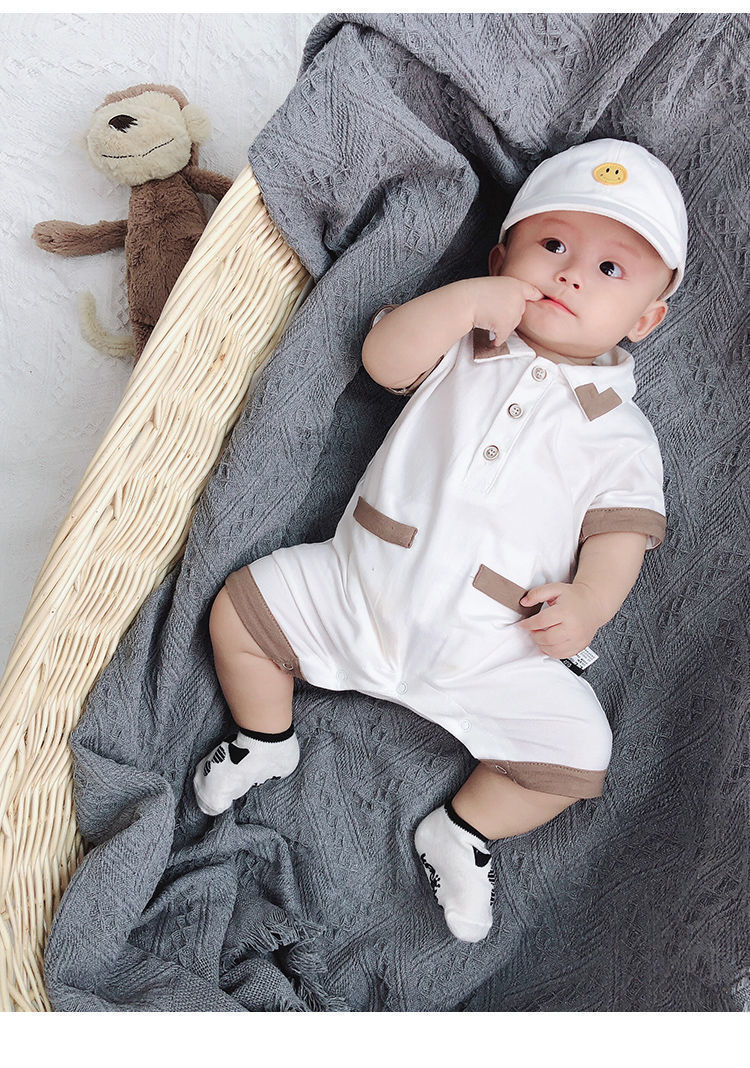 Newborn Baby Summer Jumpsuit Cotton Half Sleeve Romper - treasure suppply