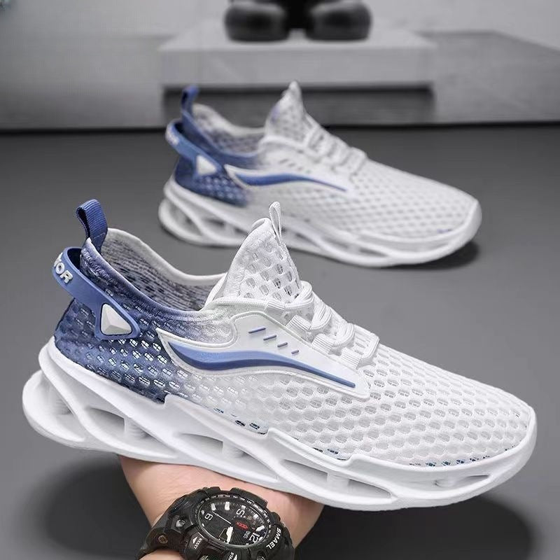 Men's Lace-up Hollow-sole Mesh Sports Shoes - treasure supply