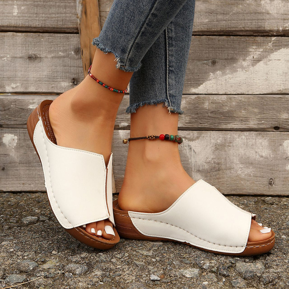 Fashion Solid Wedges Sandals Summer Casual