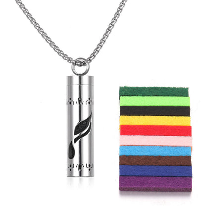 Aromatherapy Pendant Perfume Bottle Titanium Steel - treasure supply