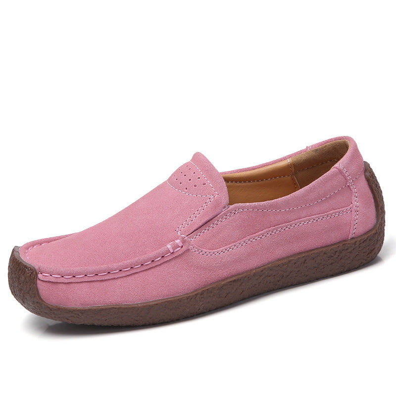 Round Toe Loafers Casual Versatile Solid Color Shoes