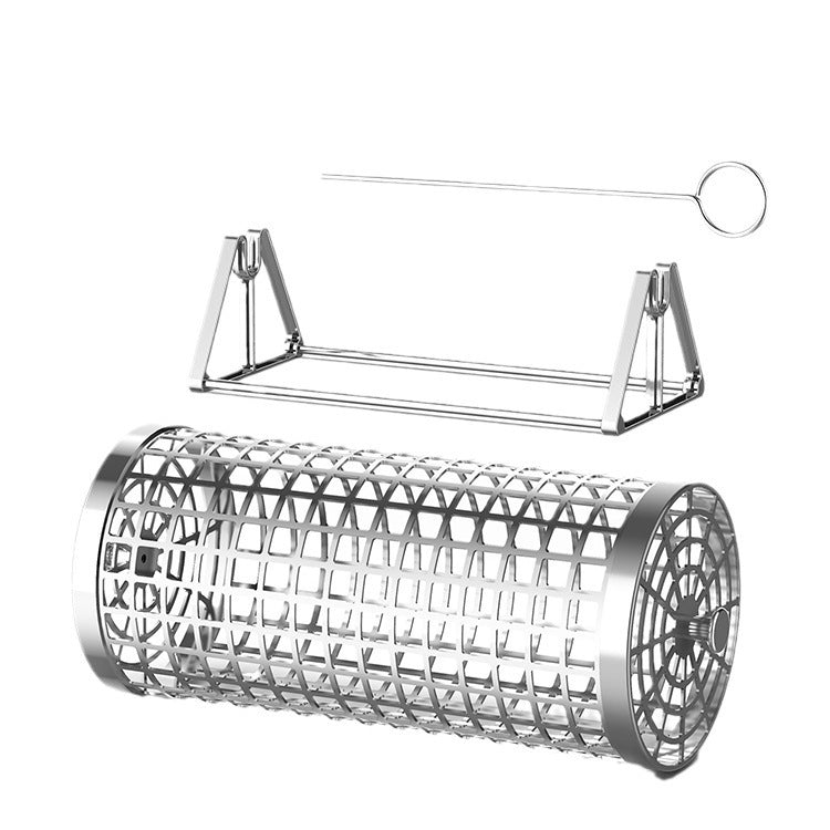 Basket Outdoor Portable Smoking Cage Rolling BBQ Grill