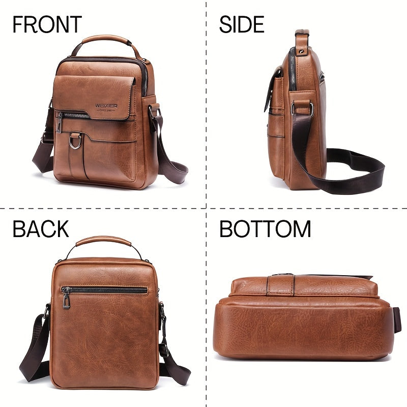 PU Leather Purse Messenger Crossbody Bag for men