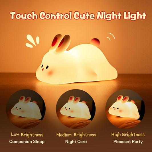 Kids Silicone Bedroom Bedside Lamp Table Night Light Rechargeable LED - Treasure Supply