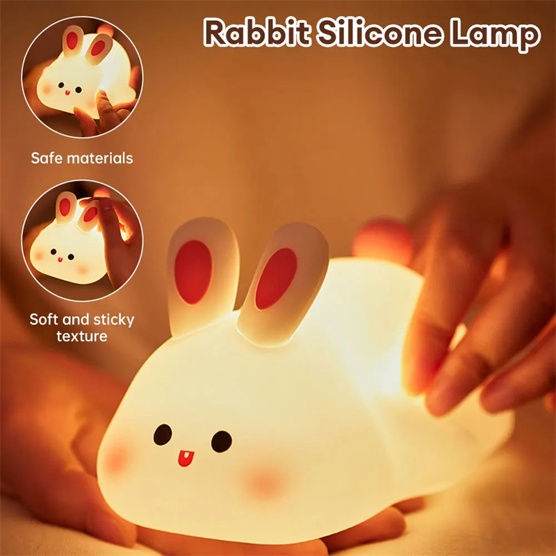 Kids Silicone Bedroom Bedside Lamp Table Night Light Rechargeable LED - Treasure Supply