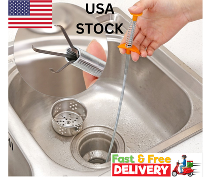 60CM Sewer Dredger Spring Pipe Dredging Tool Household Hair Cleaner Drain Clog Remover Cleaning Tools Household For Kitchen Sink Kitchen Gadgets - Treasure Supply