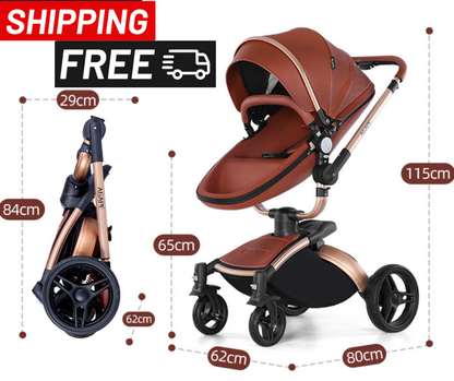 High Landscape Baby Stroller 360-degree Rotation 3-in-1 Basket Foldable - Treasure Supply