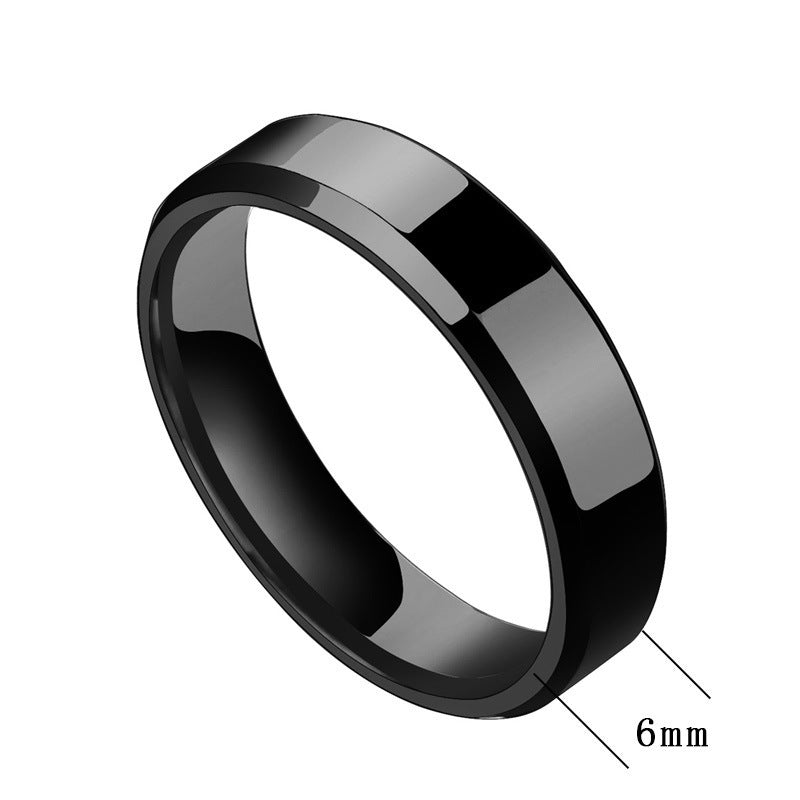 6mm/8mm Men And Women Stainless Steel Couple Rings Band - treasure supply