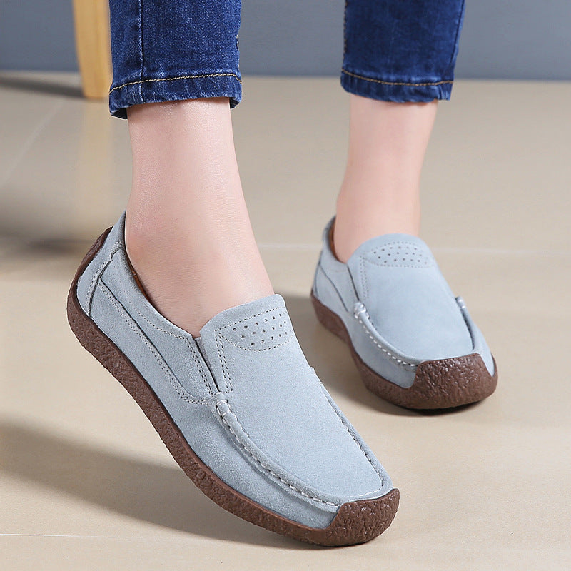 Round Toe Loafers Casual Versatile Solid Color Shoes - Treasure supply