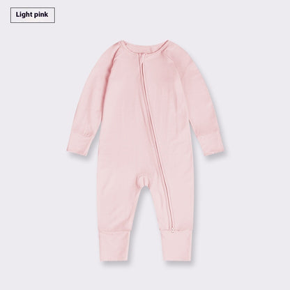 Bamboo Fiber Baby Jumpsuit Baby Zipper Pajamas - Treasure supply