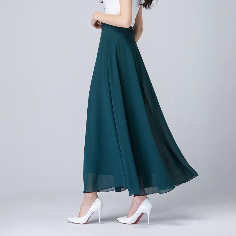 Women Chiffon Long-length Skirt - treasure supply