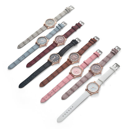 Women's Two-tone Dial Belt Quartz Watch - treasure supply