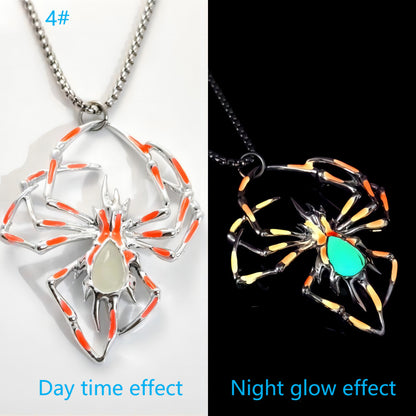 Halloween Glowing Night Fluorescence Spider Necklace - treasure supply