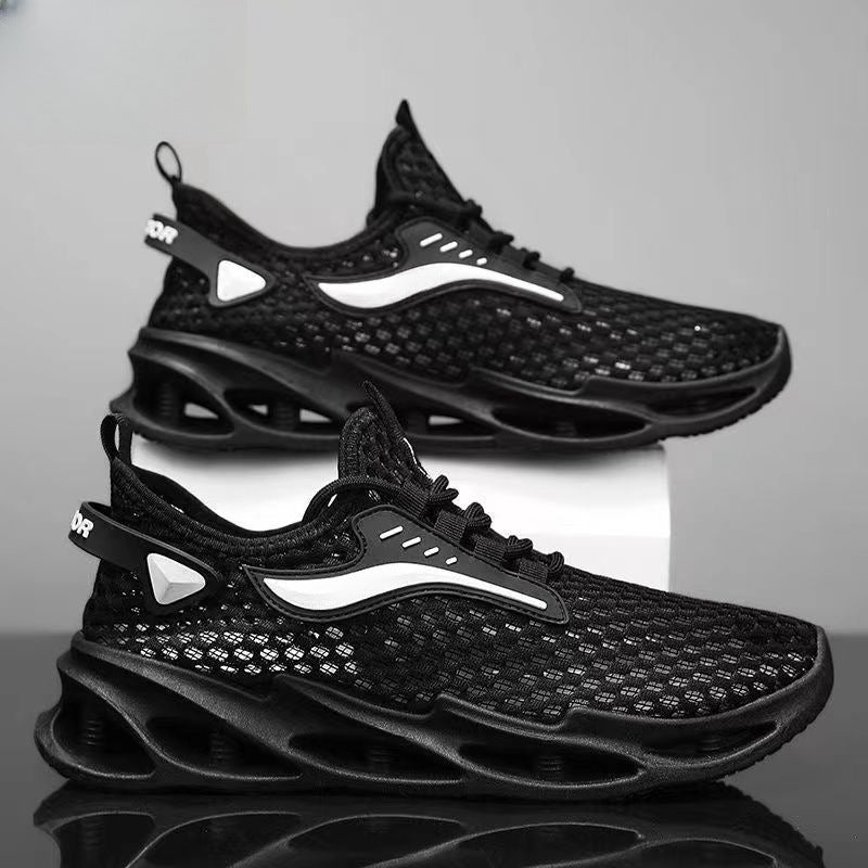 Men's Lace-up Hollow-sole Mesh Sports Shoes - treasure supply